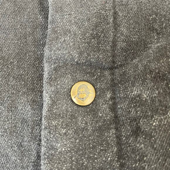 Vintage Ben Davis Mens Black Cotton Denim Warm Lined Work Chore Jacket Size L - Picture 12 of 16